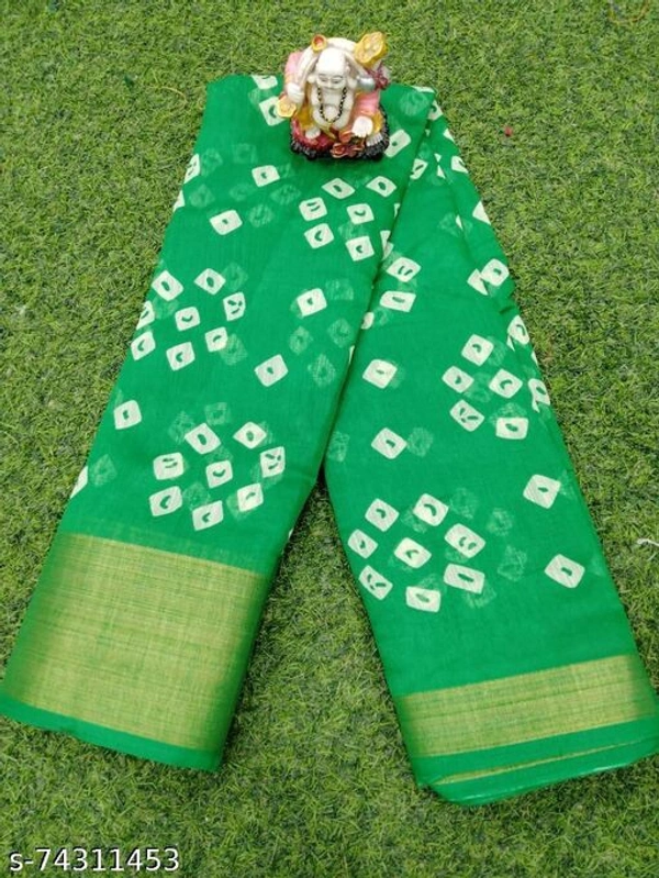 BANDHANI saree - Green, Free Size 