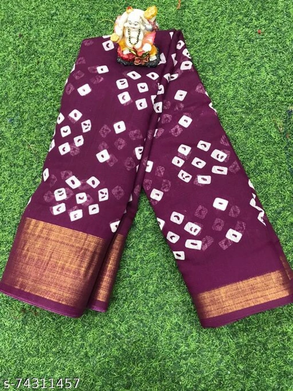 BANDHANI saree - Purple , Free Size