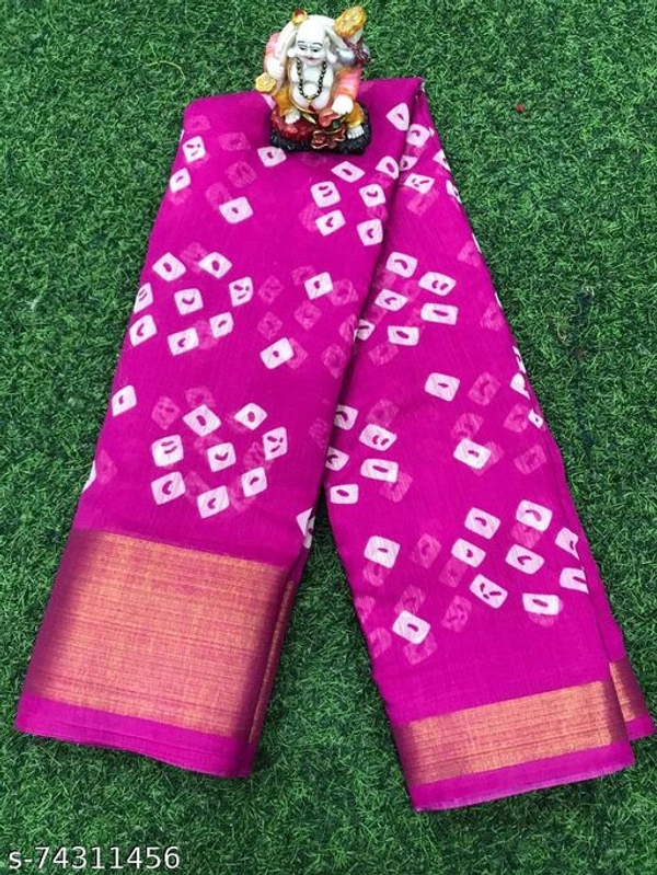 BANDHANI saree - pink , Free Size