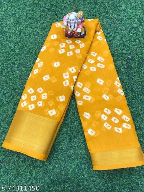 BANDHANI saree - yellow , Free Size