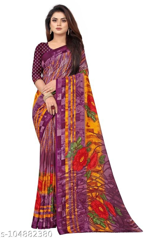 DAILEY WERE PRINTS SAREES - Plum , Free Size