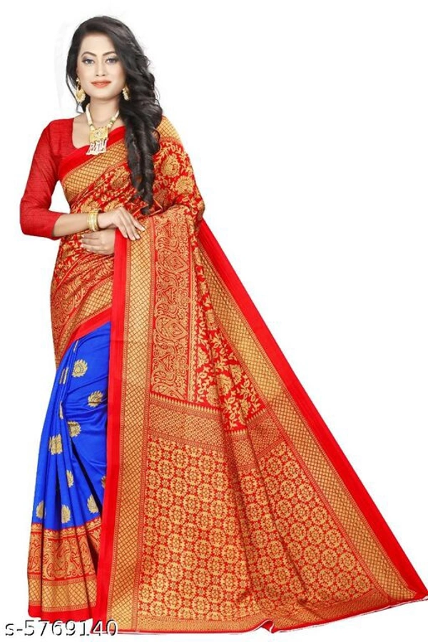 Trendy Women's Saree - red , Free Size