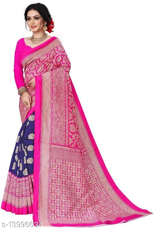 Trendy Women's Saree - pink , Free Size