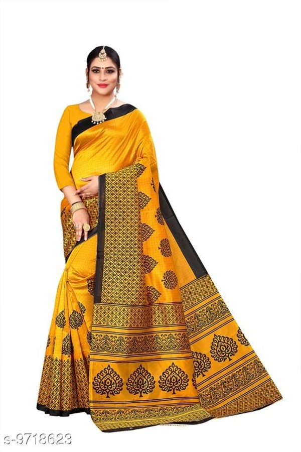 Trendy Women's Saree - yellow , Free Size