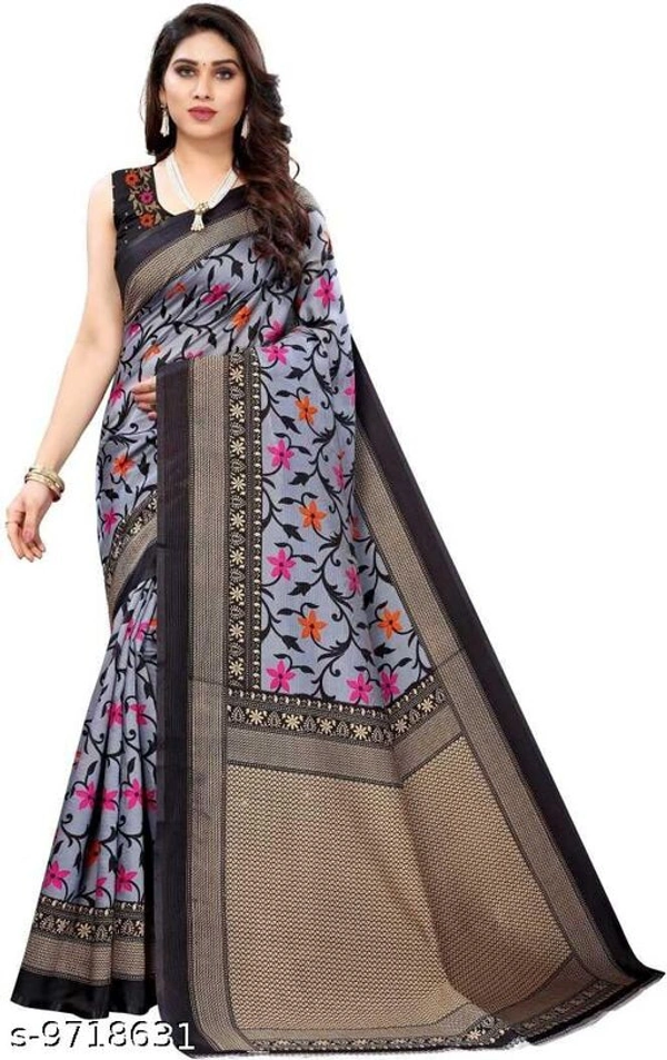 Trendy Women's Saree - Grey , Free Size