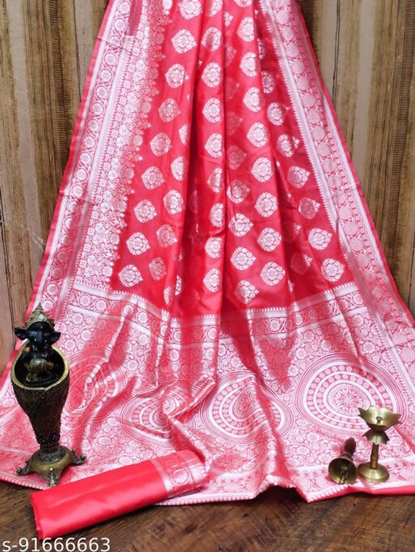 Pure Bright Beigh Colour Gold Toned Beautiful Trendy Banarasi Silk Woven Designer Saree - pink , Free Size