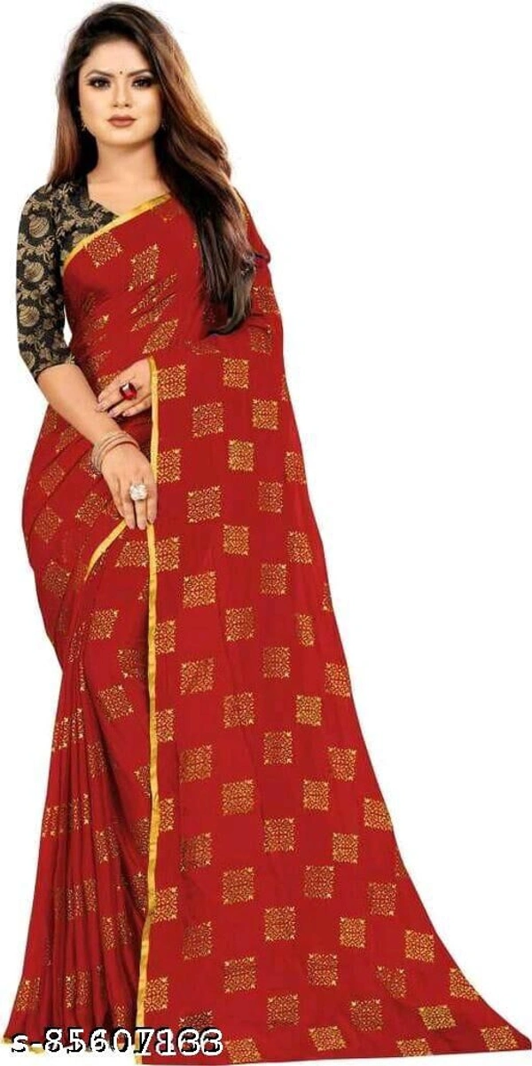 saree - red , Free Size