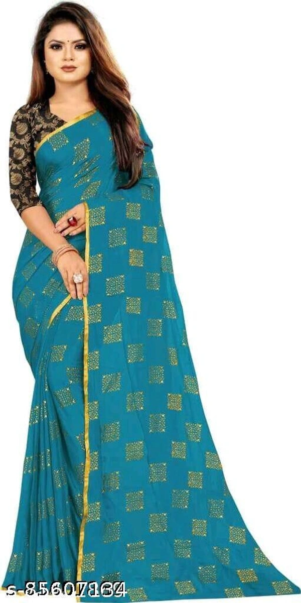 saree - Seagreen , Free Size