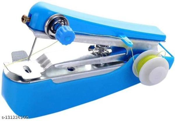 SAFFRONBUBBLE Hand Sewing Machine | Craft, Clothes Stitch Handheld Cordless Machine | Stapler Style Compact Stitching Machine - Blue Manual Sewing Machin - Free Size