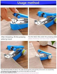 SAFFRONBUBBLE Hand Sewing Machine | Craft, Clothes Stitch Handheld Cordless Machine | Stapler Style Compact Stitching Machine - Blue Manual Sewing Machin - Free Size