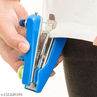 SAFFRONBUBBLE Hand Sewing Machine | Craft, Clothes Stitch Handheld Cordless Machine | Stapler Style Compact Stitching Machine - Blue Manual Sewing Machin - Free Size
