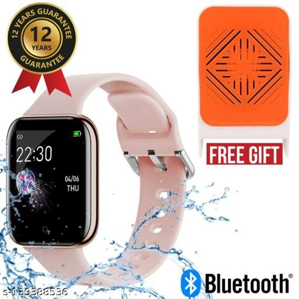 Lapras { TODAY HOT DEAL With 12 Years Warranty } Latest Pro Waterproof Smart Watch For Men/Women/Boys/Girls Features Like Daily Activity Tracker, Heart Rate Sensor, Sleep Monitor WIth Free OLY-30 High Quality Wireless Bluetooth Speaker- { Navy Blue } - Pink , Free Size