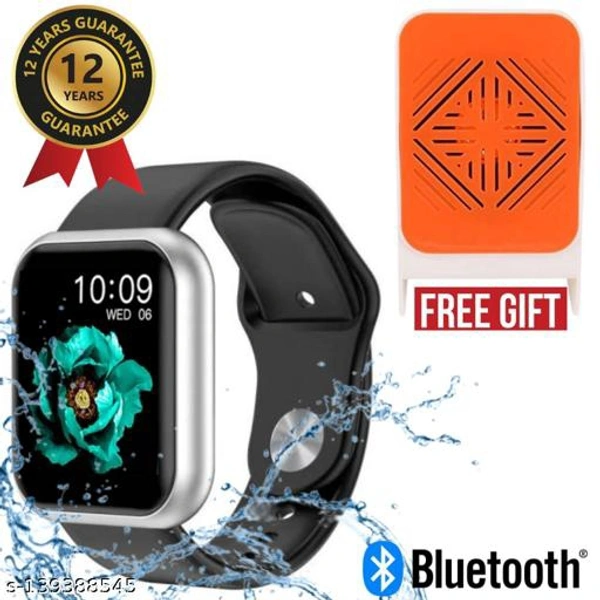 Lapras { TODAY HOT DEAL With 12 Years Warranty } Latest Pro Waterproof Smart Watch For Men/Women/Boys/Girls Features Like Daily Activity Tracker, Heart Rate Sensor, Sleep Monitor WIth Free OLY-30 High Quality Wireless Bluetooth Speaker- { Navy Blue } - Black , Free Size
