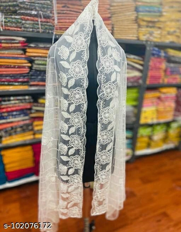 Elegant Attractive Women Dupattas - White , Free Size