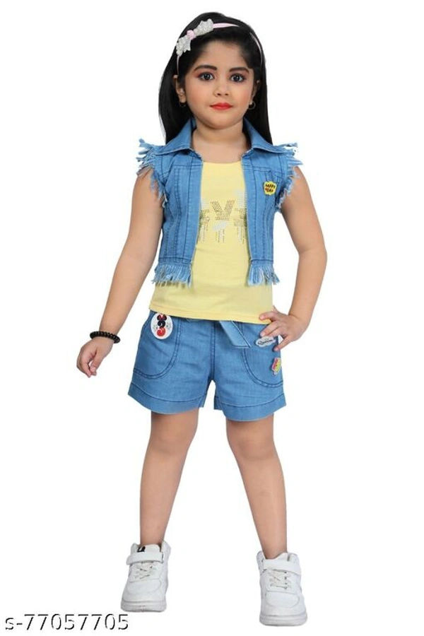GIRLS CLOTHING SET - Yellow, 3-4 