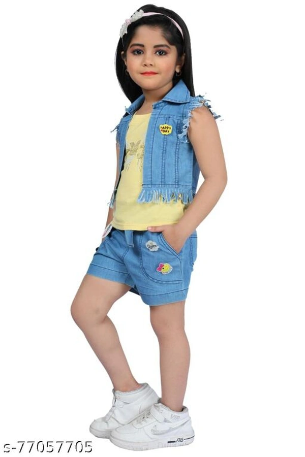 GIRLS CLOTHING SET - Yellow, 6-7 