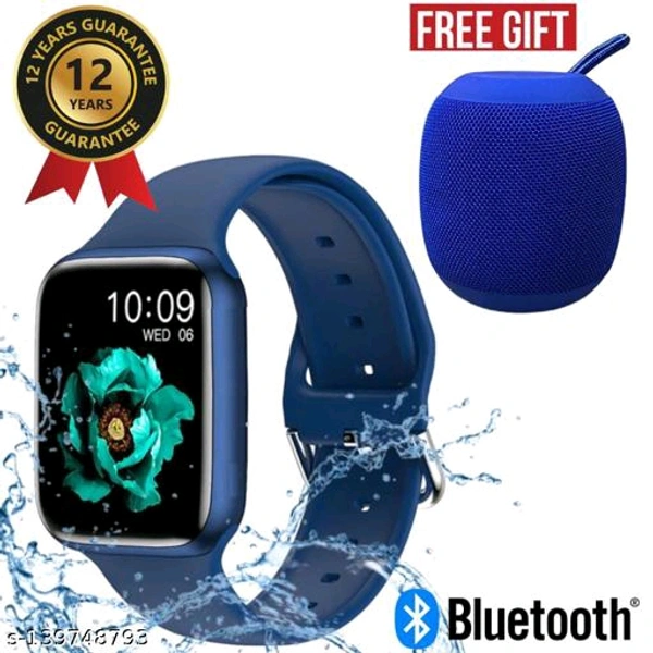 Lapras { TODAY HOT DEAL With 12 Years Warranty } Latest Pro Waterproof Smart Watch For Men/Women/Boys/Girls Features Like Daily Activity Tracker, Heart Rate Sensor, Sleep Monitor WIth Free Gift Bluetooth Wireless Speaker- { Navy Blue } - Blue , Free Size