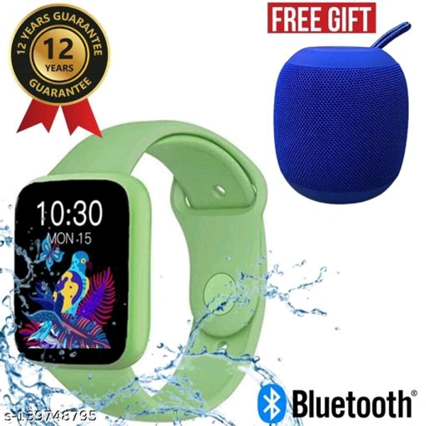 Lapras { TODAY HOT DEAL With 12 Years Warranty } Latest Pro Waterproof Smart Watch For Men/Women/Boys/Girls Features Like Daily Activity Tracker, Heart Rate Sensor, Sleep Monitor WIth Free Gift Bluetooth Wireless Speaker- { Navy Blue } - Green , Free Size