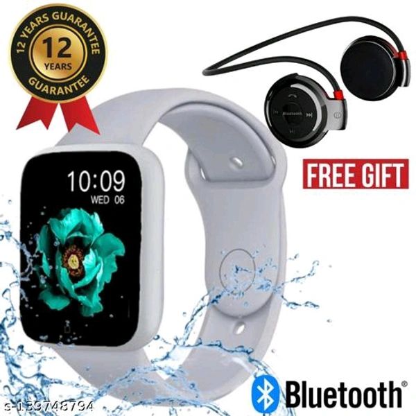 Lapras { TODAY HOT DEAL With 12 Years Warranty } Latest Pro Waterproof Smart Watch For Men/Women/Boys/Girls Features Like Daily Activity Tracker, Heart Rate Sensor, Sleep Monitor WIth Free Gift Bluetooth Wireless Speaker- { Navy Blue } - Grey , Free Size