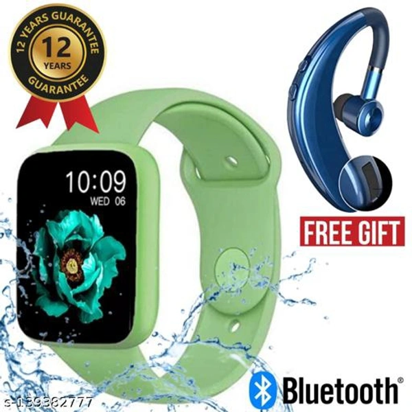 Lapras { TODAY HOT DEAL With 12 Years Warranty } Latest Pro Waterproof Smart Watch For Men/Women/Boys/Girls Features Like Daily Activity Tracker, Heart Rate Sensor, Sleep Monitor WIth Free Gift painless Calling Premium Bluetooth headset - { Navy Blue } - green , Free Size