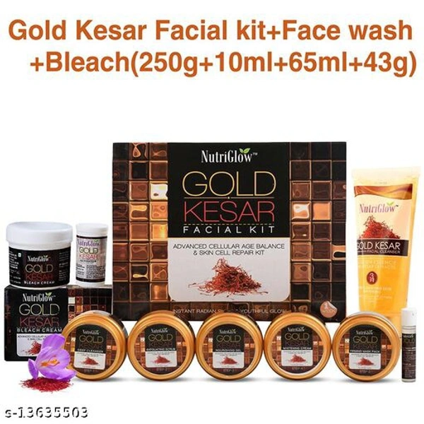 NutriGlow Ultra Rich Natural Green Tea Facial Kit (250gm)|Green Tea Toner (100ml) and Green Tea Serum (50ml) Name: NutriGlow Ultra Rich Natural Green Tea Facial Kit (250gm)|Green Tea Toner (100ml) and Green Tea Serum (50ml) Product Name: NutriGlow Ultra Rich Natural Green Tea Facial Kit (250gm)|Green Tea Toner (100ml) and Green Tea Serum (50ml) Brand  - Free Size, Golden 