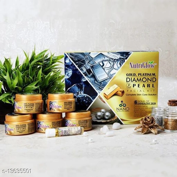 NutriGlow Gold Kesar Facial Kit (260gm)|Bleach Cream (43gm) and Gold Kesar Cleanser (65ml)  - Free Size, Yellow 
