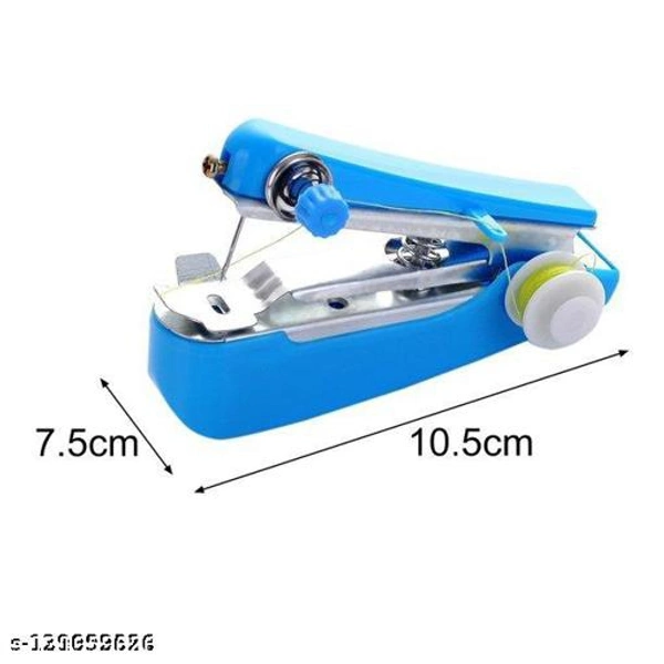 SAFFRONBUBBLE Mini Manual Stapler Style Hand Sewing Machine | Craft, Clothes Stitch Handheld Cordless Machine | Stapler Style Compact Stitching Machine - Manual Sewing Machine Combo pack of 2 (Blue) - Free Size