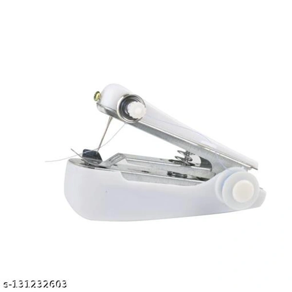 SAFFRONBUBBLE Hand Sewing Machine | Craft, Clothes Stitch Handheld Cordless Machine | Stapler Style Compact Stitching Machine - White Manual Sewing Machine - Free Size