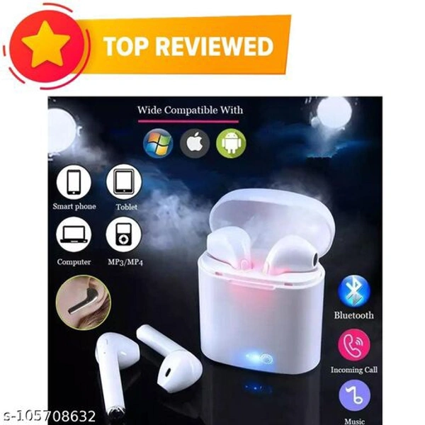 New I7s Twins Wireless Bluetooth Earphone Mini Twin Portable Bluetooth Headset, with Charging Box MP3 player MP3 Player  (White, 0 Display)Name: New I7s Twins Wireless Bluetooth Earphone Mini Twin Portable Bluetooth Headset, with Charging Box MP3 player MP3 Player  (White, 0 Display)Product  - White , Free Size