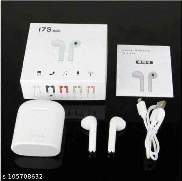 New I7s Twins Wireless Bluetooth Earphone Mini Twin Portable Bluetooth Headset, with Charging Box MP3 player MP3 Player  (White, 0 Display)Name: New I7s Twins Wireless Bluetooth Earphone Mini Twin Portable Bluetooth Headset, with Charging Box MP3 player MP3 Player  (White, 0 Display)Product  - White , Free Size