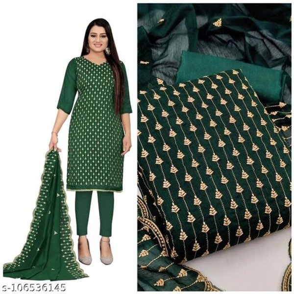 chanderai worak with jacard Salwar Suits & Dress Materials - Green , Free Size