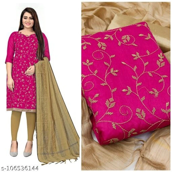 chanderai worak with jacard Salwar Suits & Dress Materials - Pink , Free Size