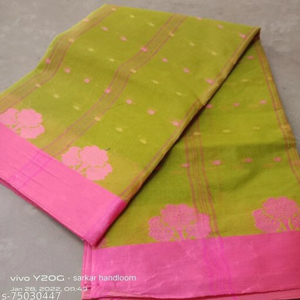 Fulia taant saree - mehndi Colour , Free Size