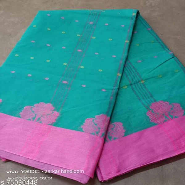Fulia taant saree  - Aqua , Free Size