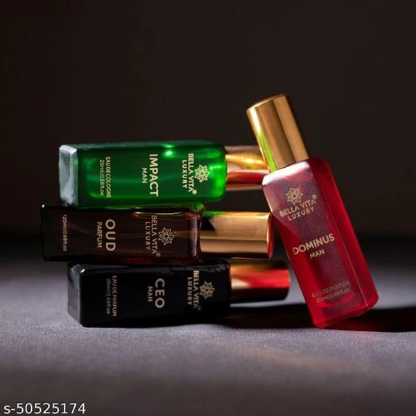 Bella Vita Organic Luxury Perfumes Gift Set for Men - 4x20 ml - Free Size