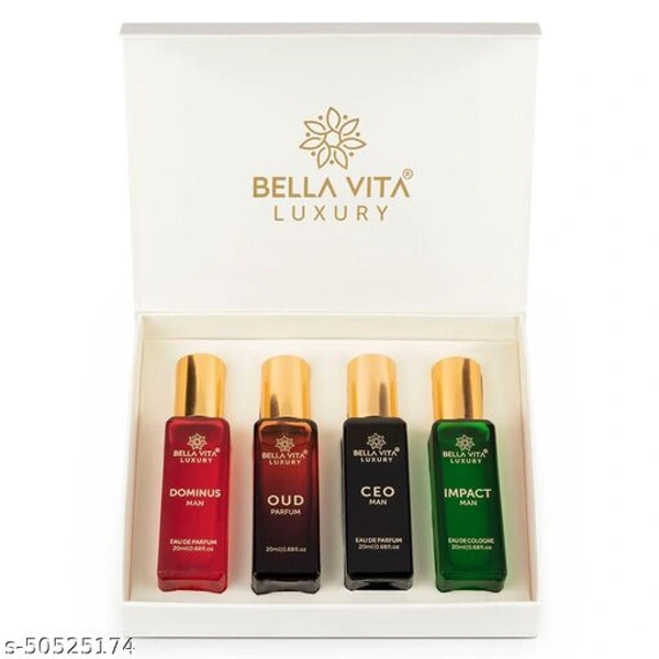 Bella Vita Organic Luxury Perfumes Gift Set for Men - 4x20 ml - Free Size