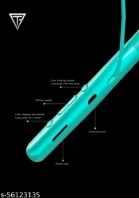 Techfire h-700 Pro 5.0 40 Hours HI BASS SOUND   non-stop battery backup Latest unique Premium Design light Weight High Quality Wireless Neckband with mic Bluetooth Headphones & Earphones - aqua, Free Size