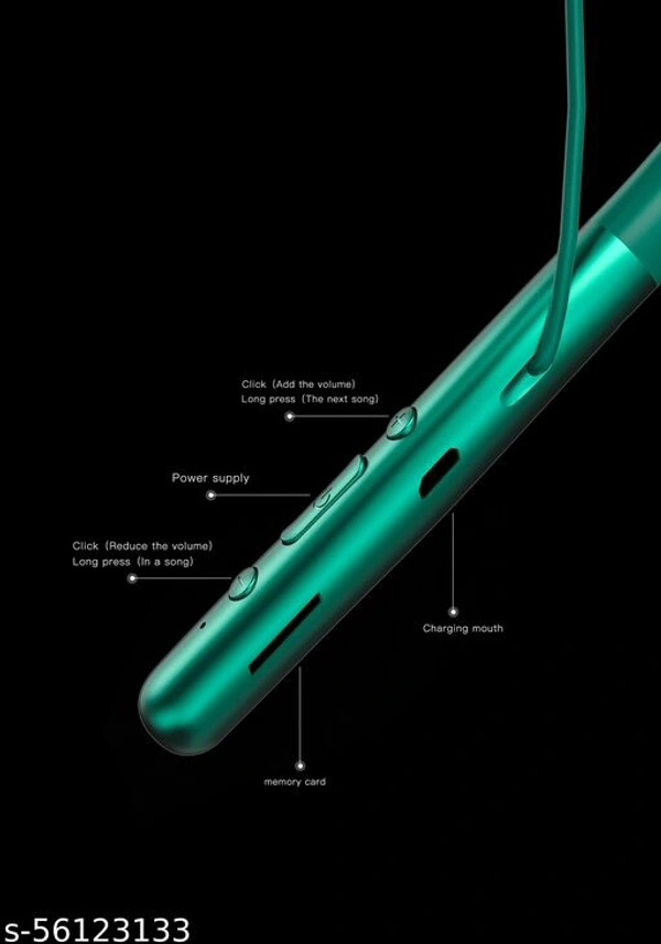 Techfire h-700 Pro 5.0 40 Hours HI BASS SOUND   non-stop battery backup Latest unique Premium Design light Weight High Quality Wireless Neckband with mic Bluetooth Headphones & Earphones - Green, Free Size