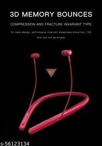 Techfire h-700 Pro 5.0 40 Hours HI BASS SOUND   non-stop battery backup Latest unique Premium Design light Weight High Quality Wireless Neckband with mic Bluetooth Headphones & Earphones - red, Free Size