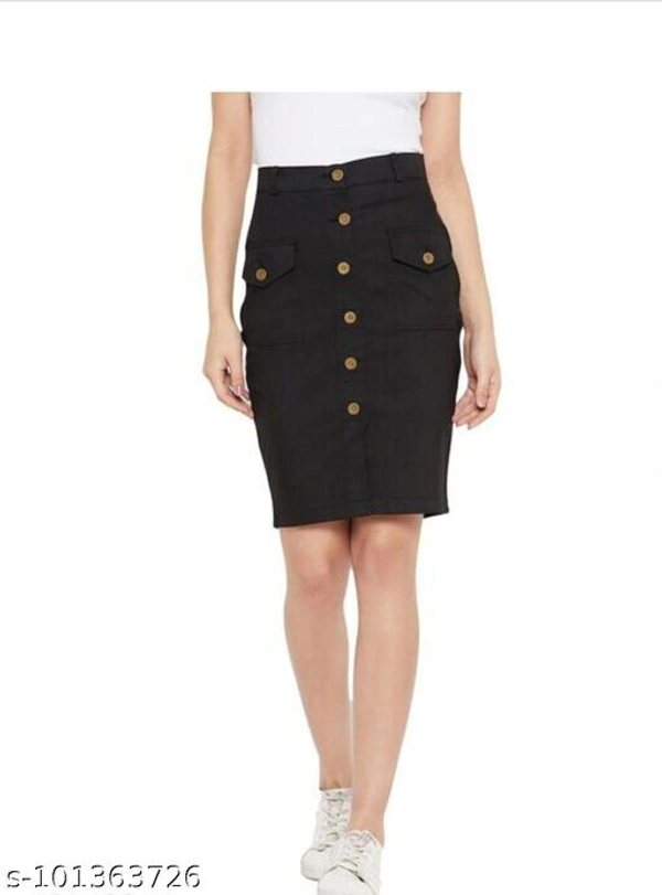 BLACK TO POKT SKIRT  - Black, 28 