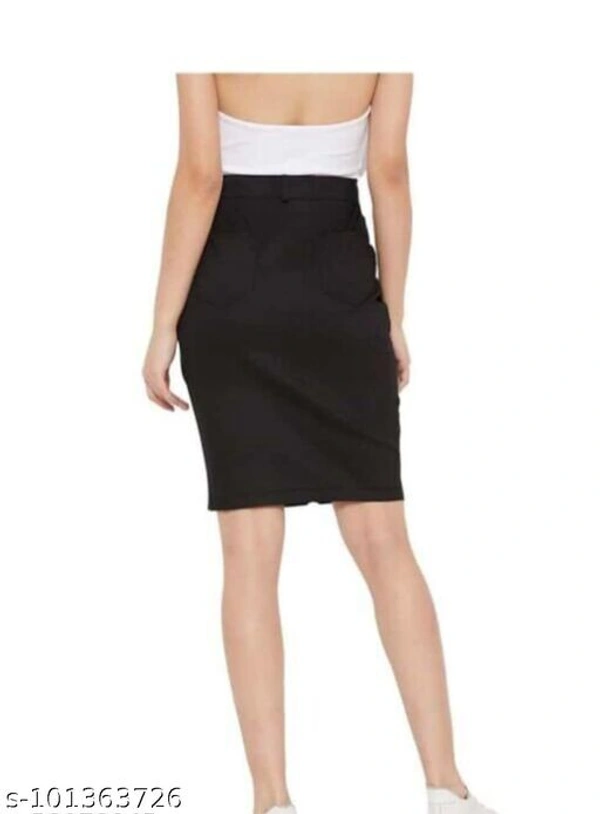 BLACK TO POKT SKIRT  - Black, 30 