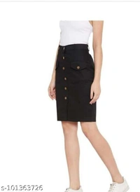 BLACK TO POKT SKIRT  - Black, 30 