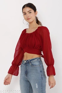 cifon tai top maharoon - Red, M 