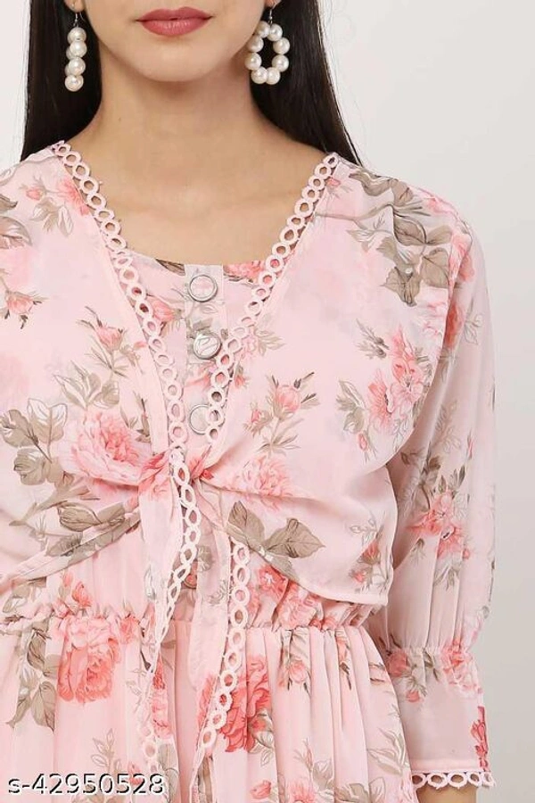 Fancy Fashionable Women Dresses - Pink , S