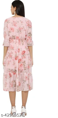 Fancy Fashionable Women Dresses - Pink, M 