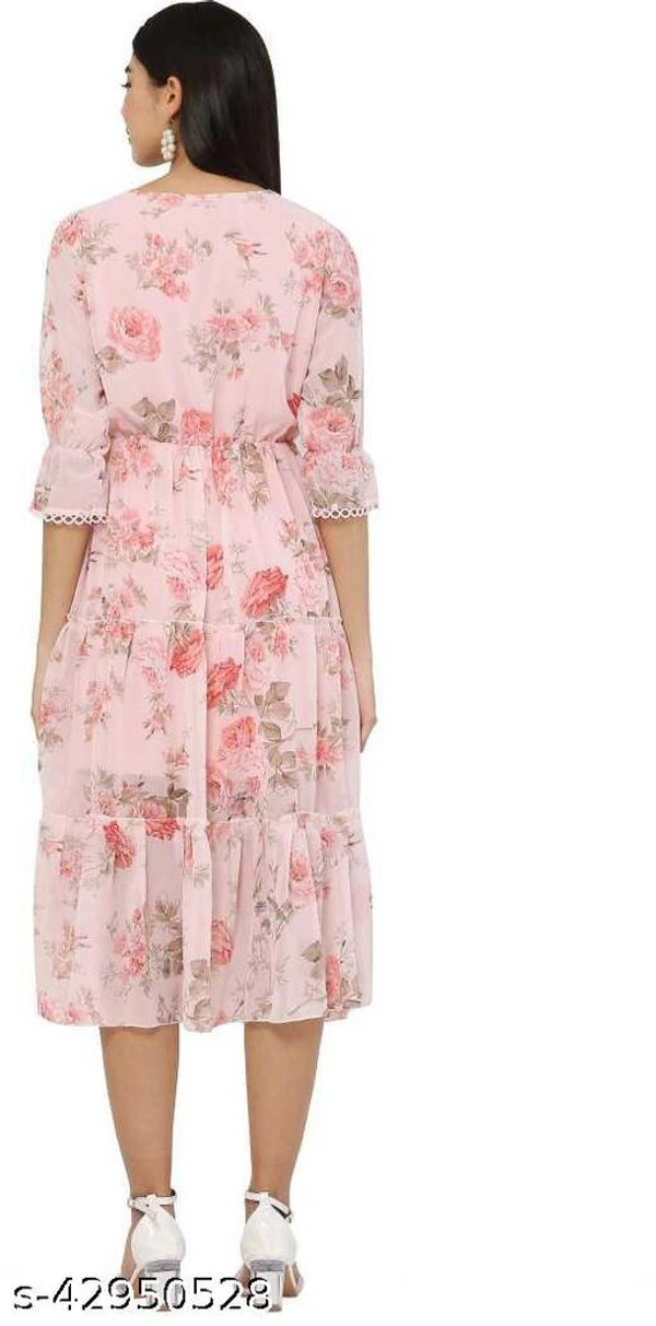 Fancy Fashionable Women Dresses - Pink, M 