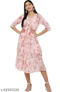 Fancy Fashionable Women Dresses - Pink, M 