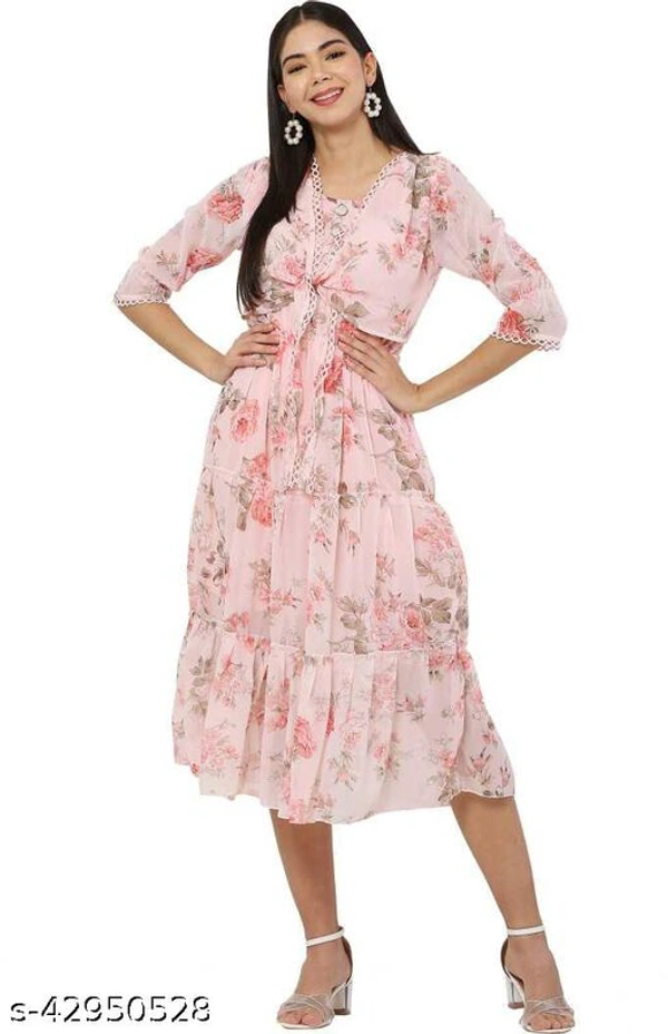 Fancy Fashionable Women Dresses - Pink, M 