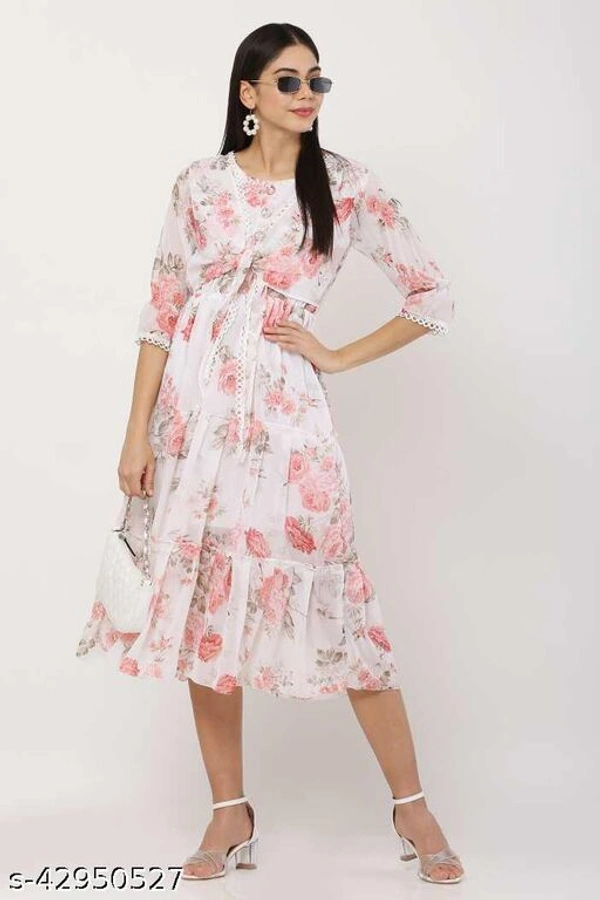 Fancy Fashionable Women Dresses - Pink, M 