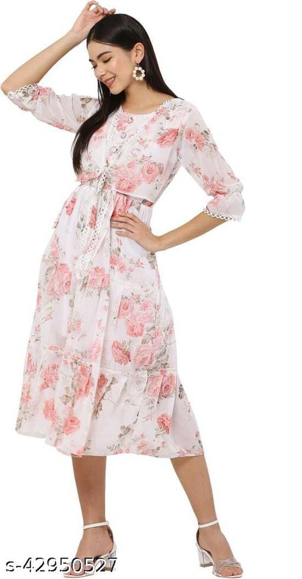 Fancy Fashionable Women Dresses - Pink, XL 
